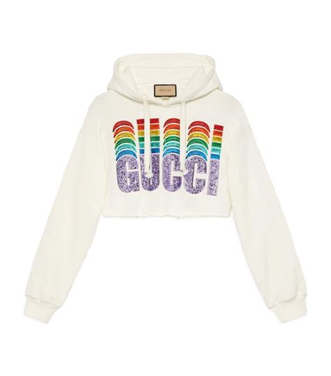 white gucci logo sweatshirt|Gucci cropped sweatshirt.